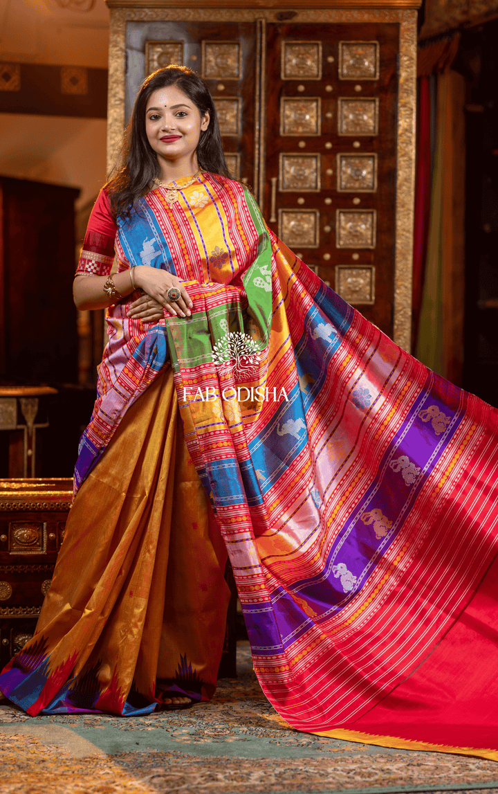 AARADHYA BERHAMPURI DOUBLE AANCHAL PURE SILK PATTA SAREE