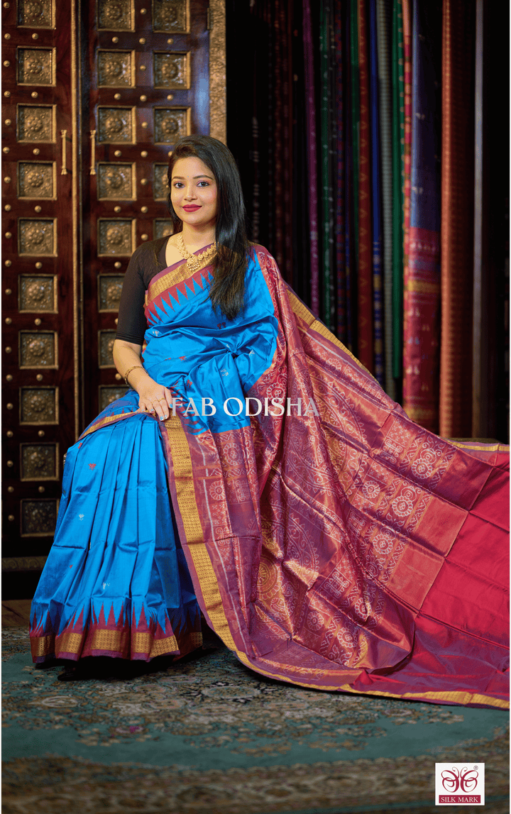 ANVAYA LUXE LAXMI PADA EXCLUSIVE SAMBALPURI HANDLOOM PURE TISSUE SILK SAREE