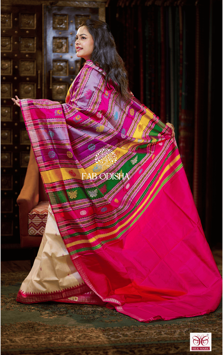 SHUBHALAXMI LUXE BERHAMPURI DOUBLE AANCHAL PURE SILK PATTA SAREE