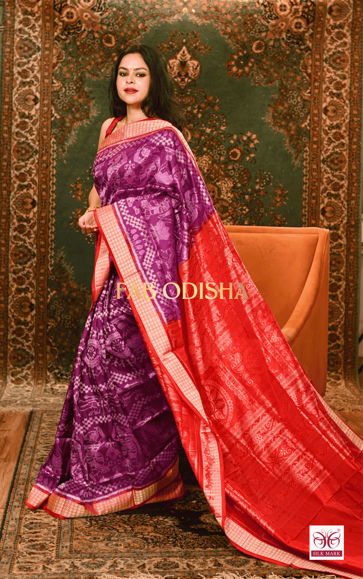 NRITYANGANA MANOHARI EXCLUSIVE SAMBALPURI PURE HANDLOOM SILK SAREE
