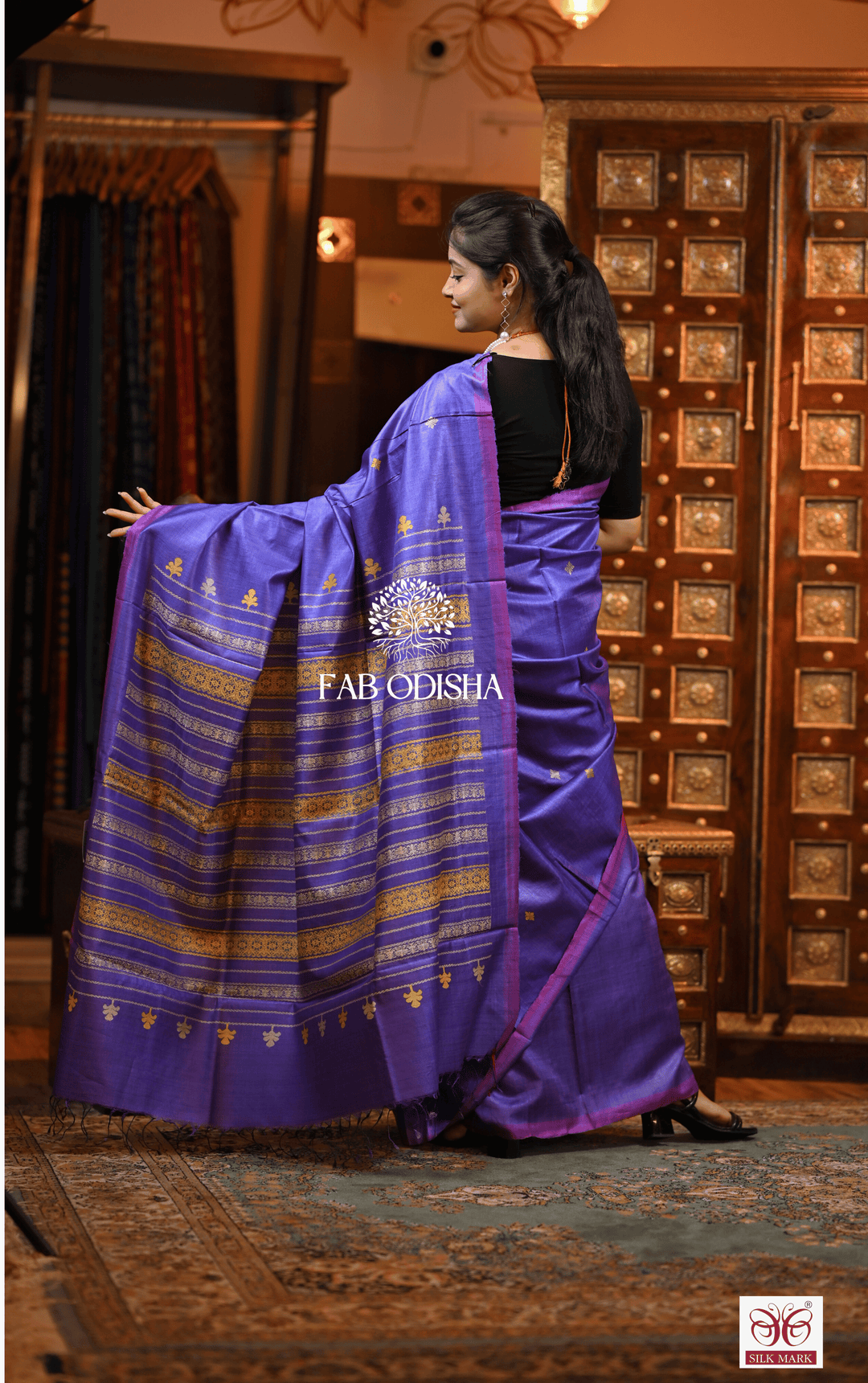 RESHAM RANI DESIGNER FINE TUSSAR HANDLOOM SILK SAREE
