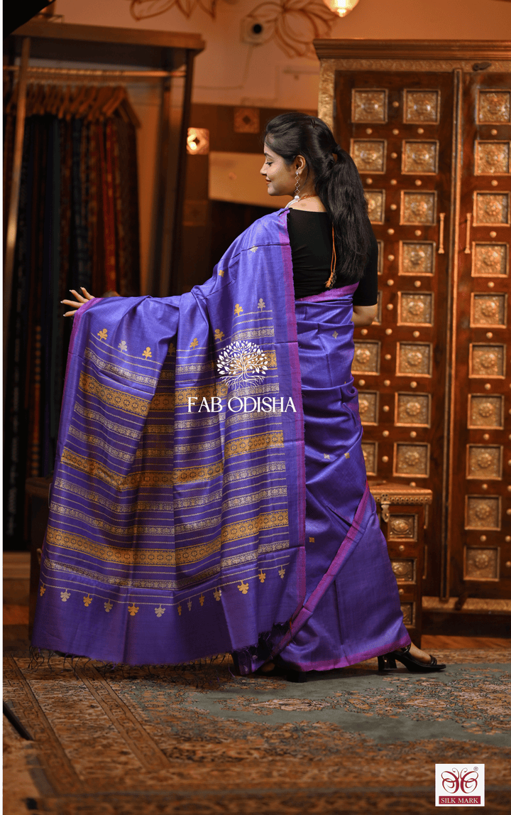 RESHAM RANI DESIGNER FINE TUSSAR HANDLOOM SILK SAREE