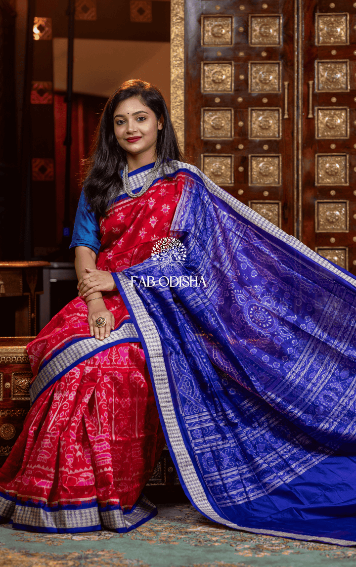 RUHANI PABITRA POSHAK EXCLUSIVE SAMBALPURI HANDLOOM PURE SILK SAREE