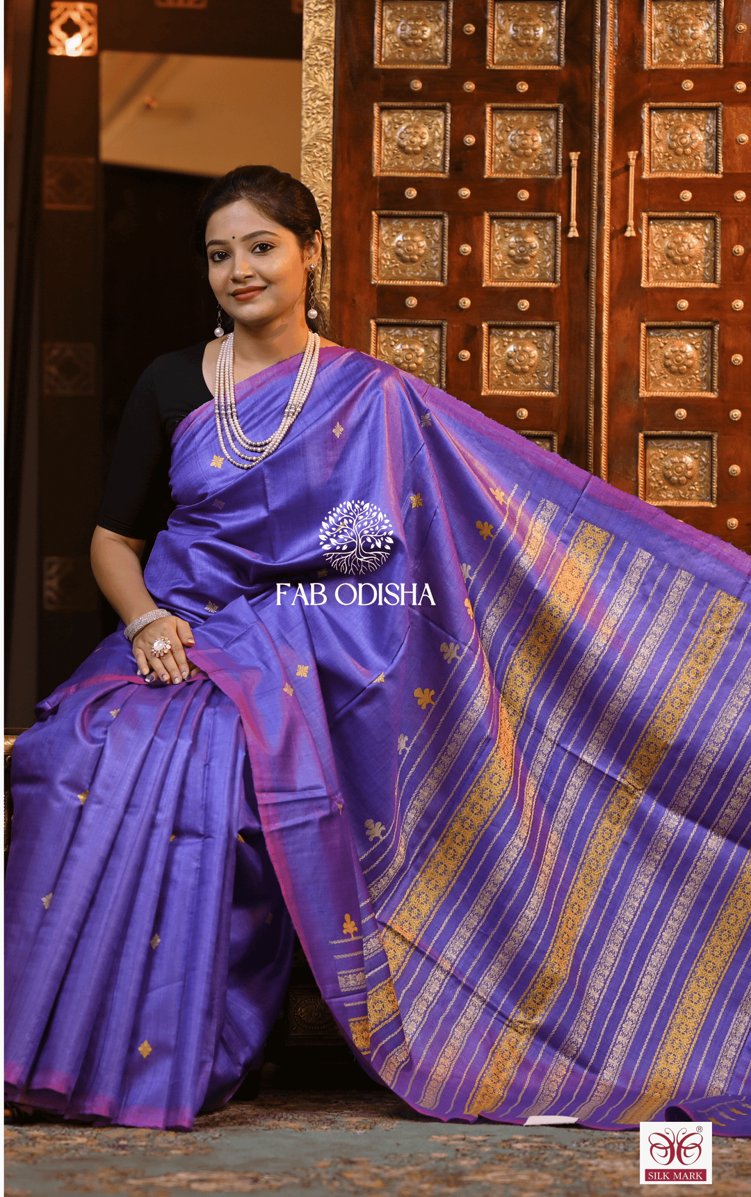 RESHAM RANI DESIGNER FINE TUSSAR HANDLOOM SILK SAREE