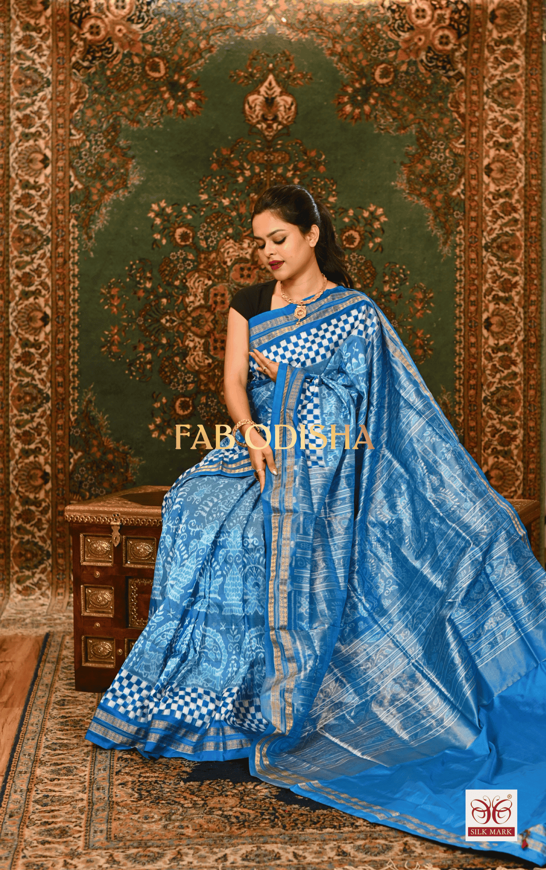 TARA TEJAS EXCLUSIVE SAMBALPURI PURE HANDLOOM SILK  TISSUE ANCHAL SAREE