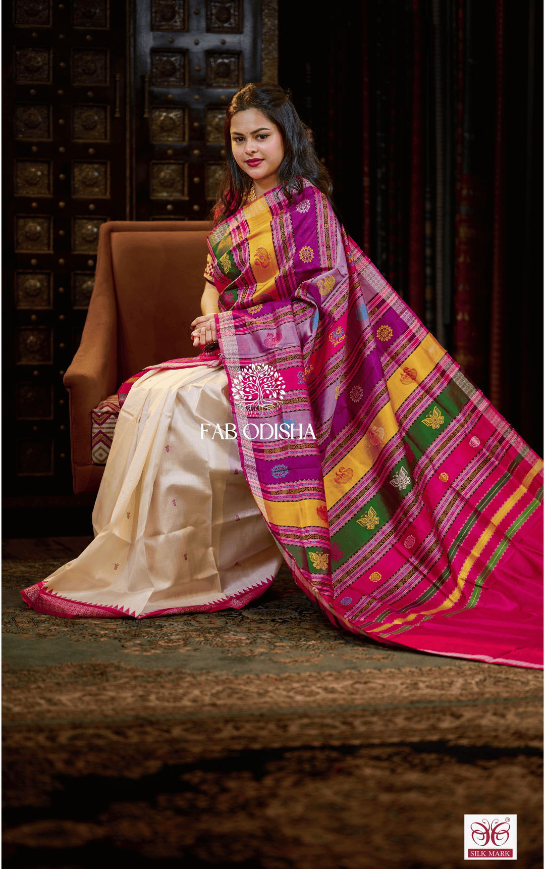 SHUBHALAXMI LUXE BERHAMPURI DOUBLE AANCHAL PURE SILK PATTA SAREE