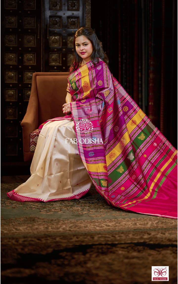 SHUBHALAXMI LUXE BERHAMPURI DOUBLE AANCHAL PURE SILK PATTA SAREE