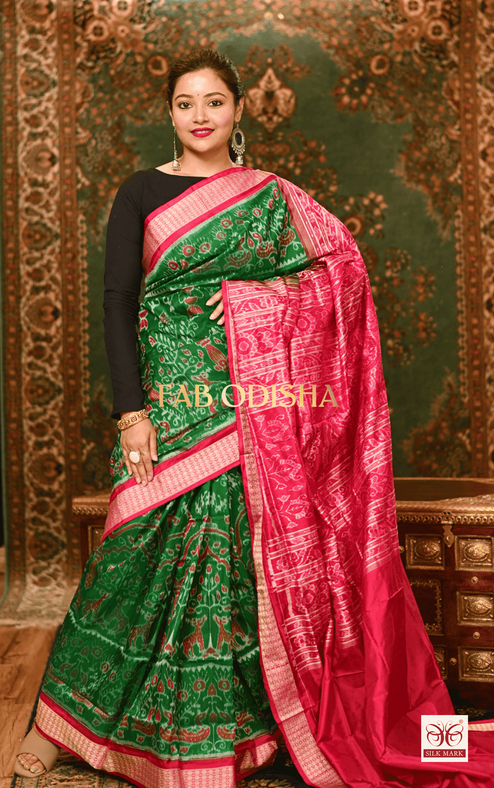 KOEL KUM KUM LUXE SAMBALPURI HANDLOOM PURE SILK SAREE