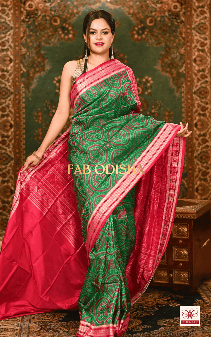 MADHUBALA LUXE SYMPHONY EXCLUSIVE SAMBALPURI PURE HANDLOOM SILK SAREE