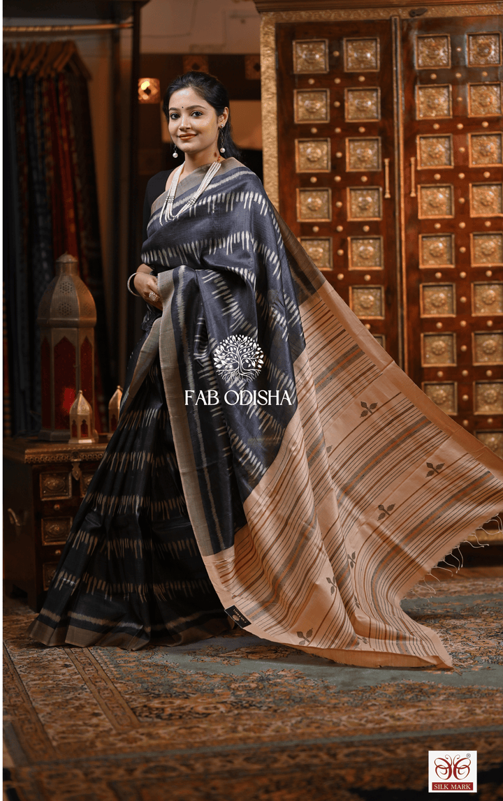 PEHVANA WHISPERING LEGACY DESIGNER FINE TUSSAR HANDLOOM SILK SAREE
