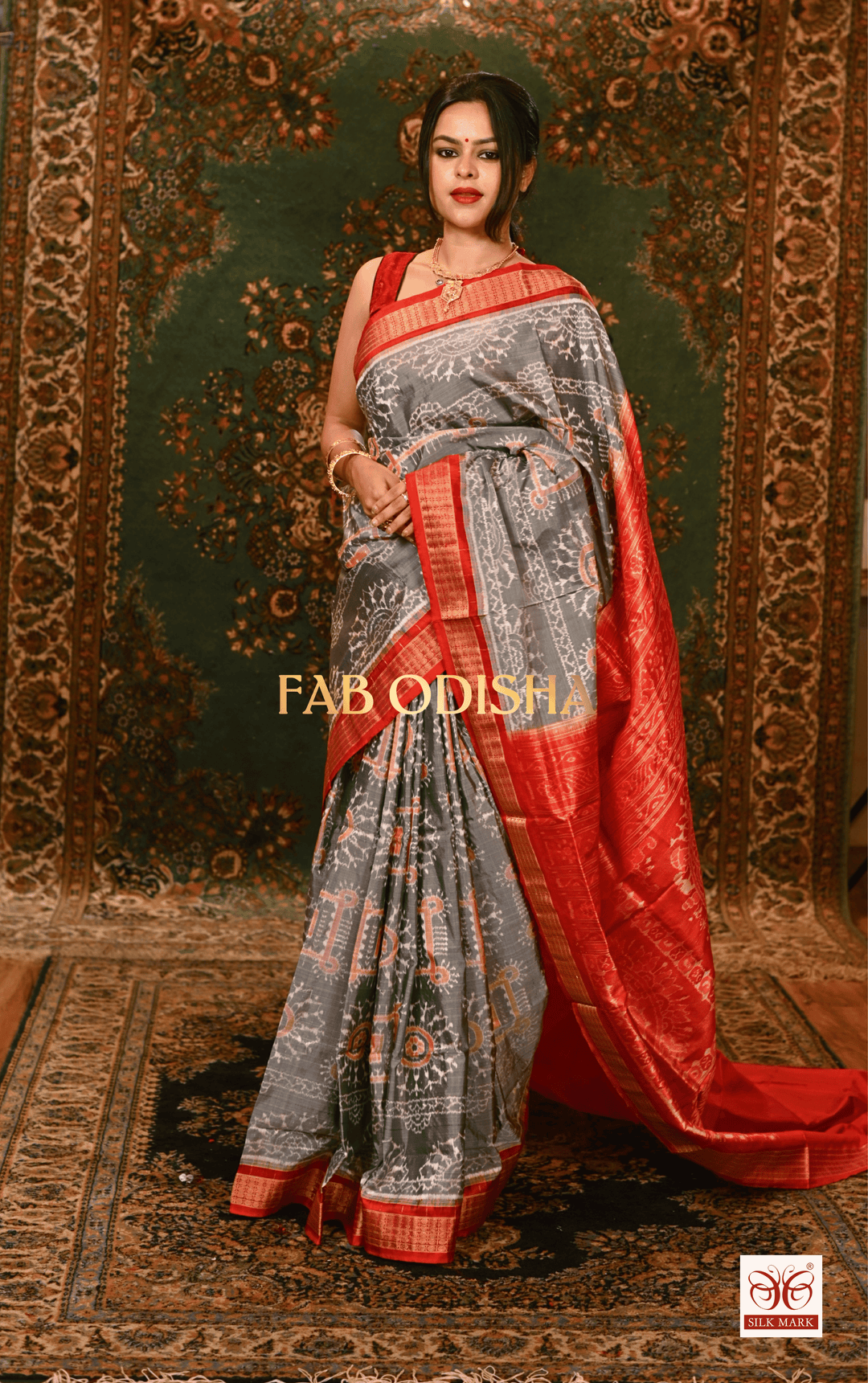 NAYANTARA LUXE SYMPHONY EXQUISITE SAMBALPURI PURE HANDLOOM TISSUE ANCHAL SILK SAREE