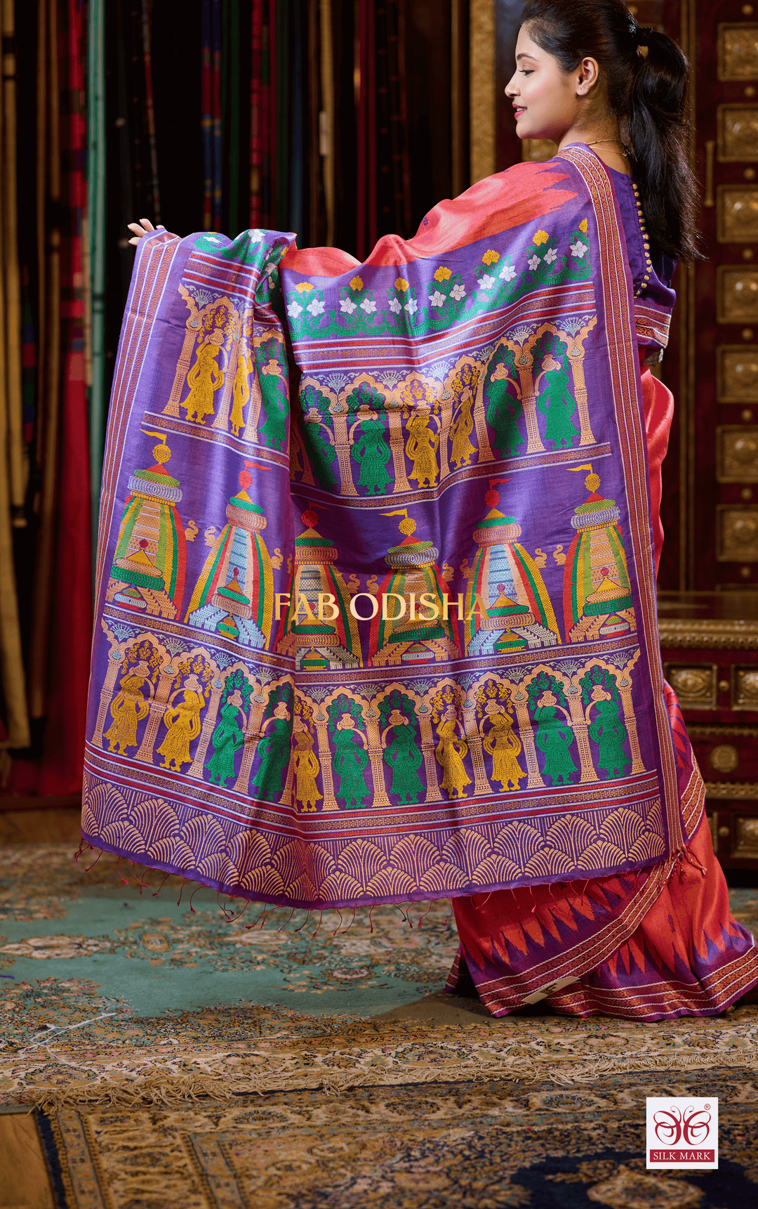 SHREE MANDIR THEME SARI OPULENCE MASTER WEAVE SUPER FINE TUSSAR SILK SAREE