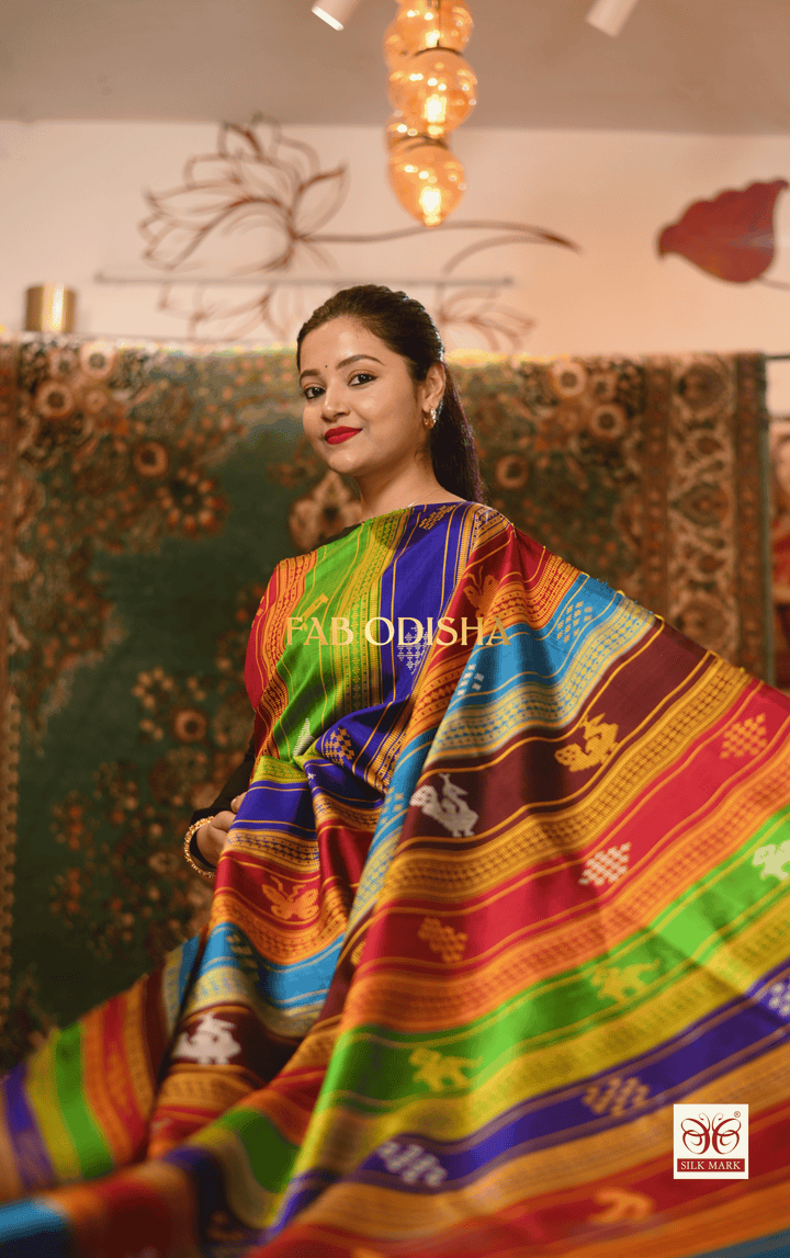 RAJNANDINI BERHAMPURI DOUBLE AANCHAL PURE SILK PATTA SAREE