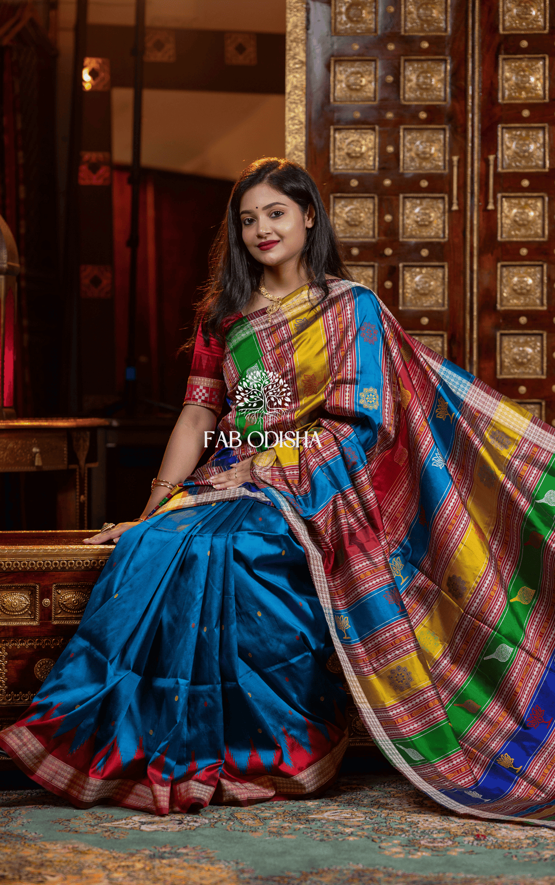 DIVINE DRAPES BERHAMPURI DOUBLE AANCHAL PURE SILK PATTA SAREE