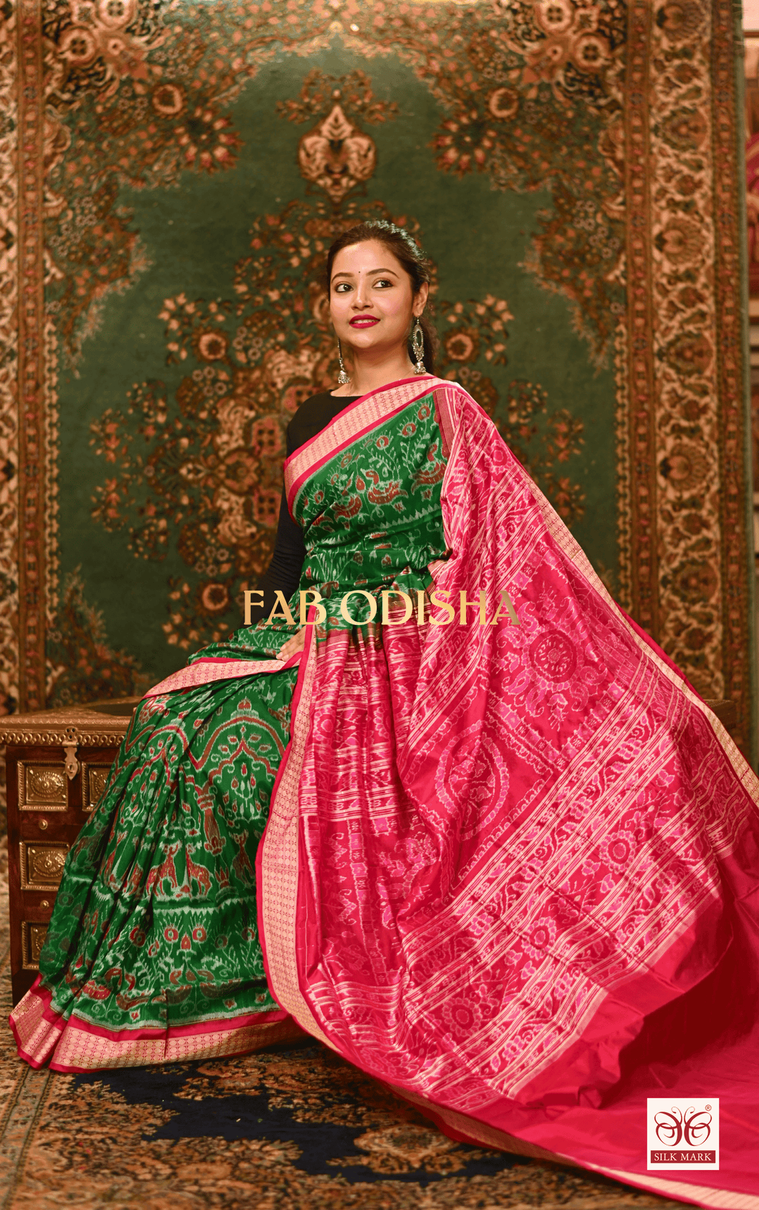 KOEL KUM KUM LUXE SAMBALPURI HANDLOOM PURE SILK SAREE