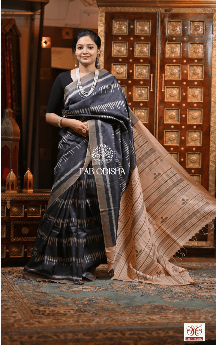 PEHVANA WHISPERING LEGACY DESIGNER FINE TUSSAR HANDLOOM SILK SAREE