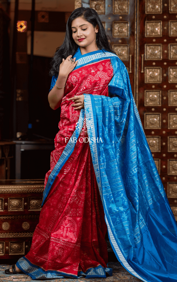 DEVYANI VAMIKA EXCLUSIVE SAMBALPURI HANDLOOM PURE SILK ANCHAL SAREE
