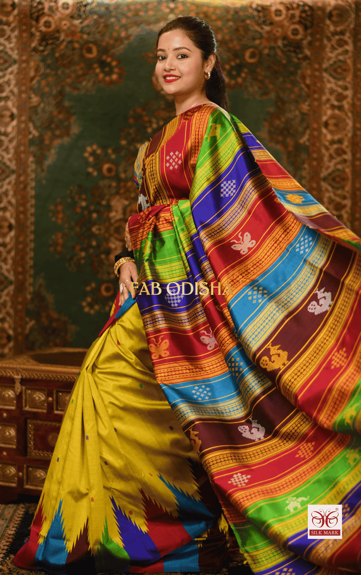 RAJNANDINI BERHAMPURI DOUBLE AANCHAL PURE SILK PATTA SAREE