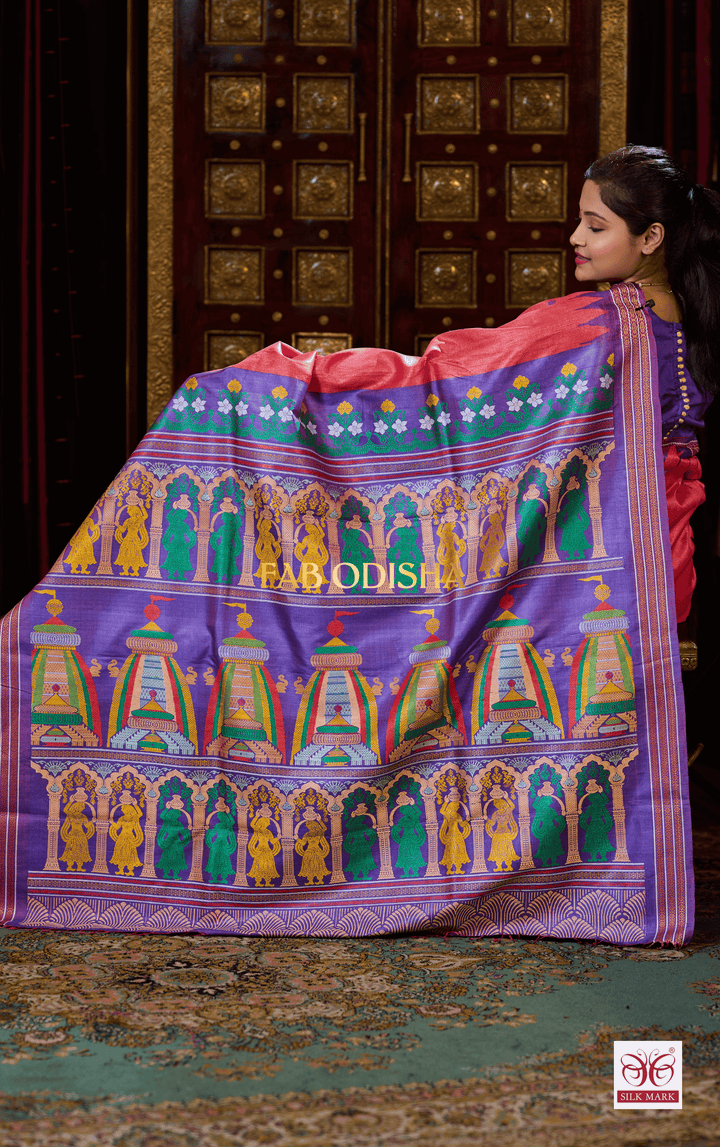 SHREE MANDIR THEME SARI OPULENCE MASTER WEAVE SUPER FINE TUSSAR SILK SAREE