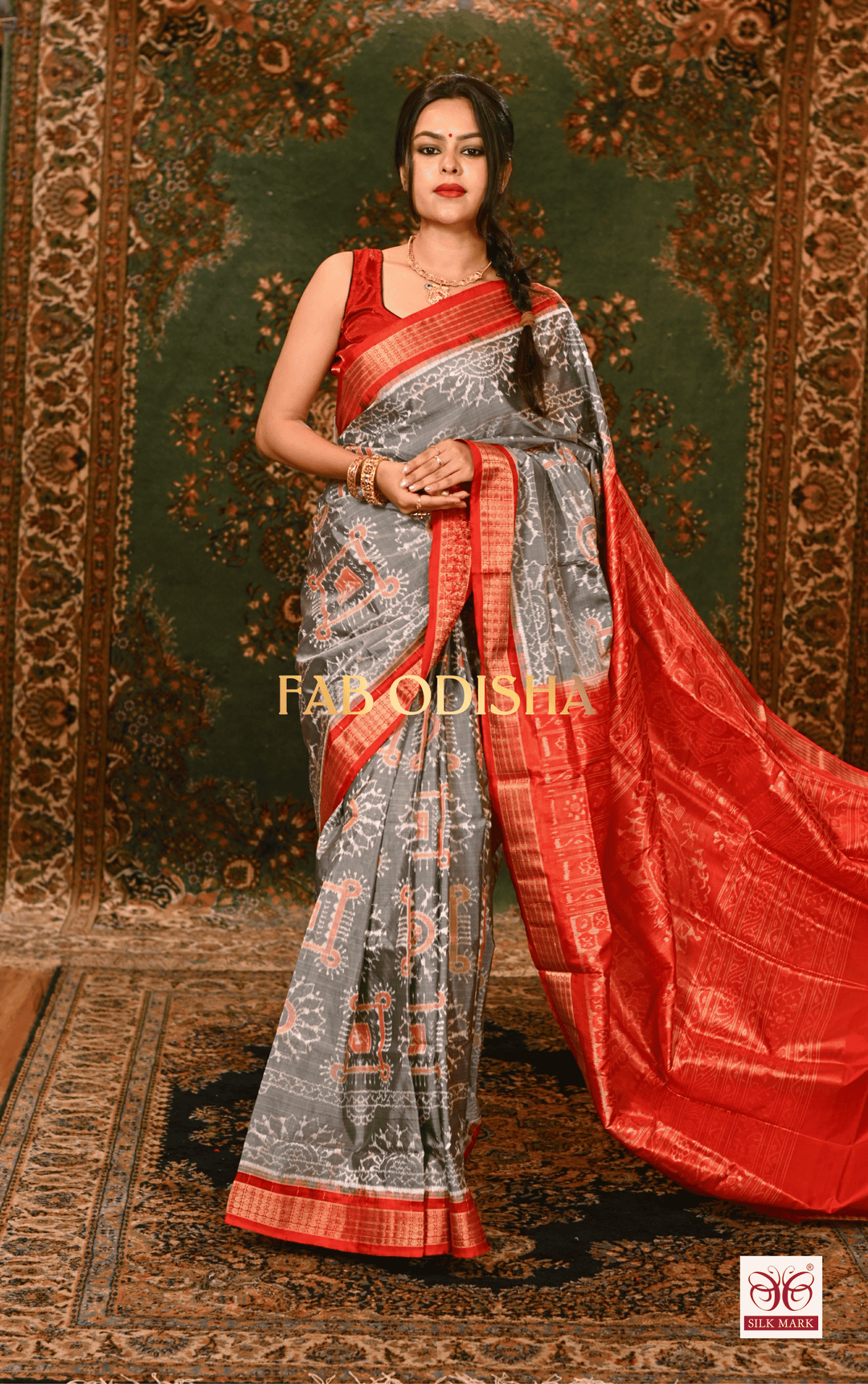 NAYANTARA LUXE SYMPHONY EXQUISITE SAMBALPURI PURE HANDLOOM TISSUE ANCHAL SILK SAREE