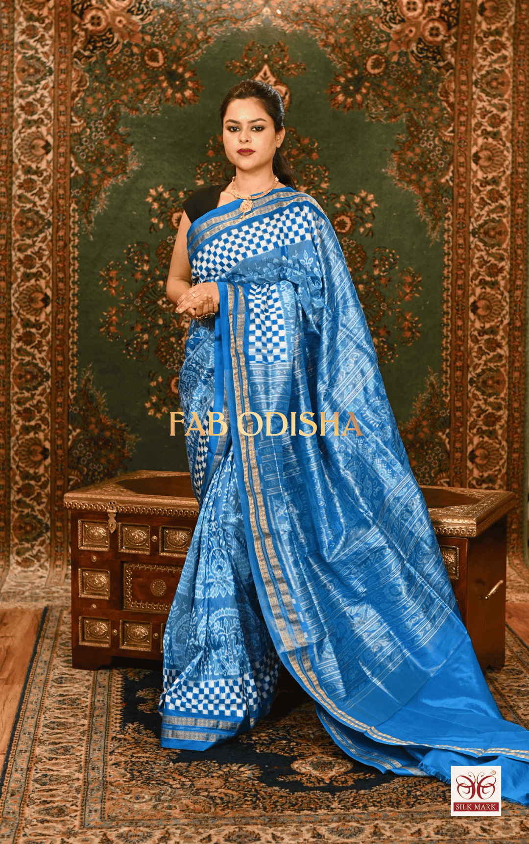 TARA TEJAS EXCLUSIVE SAMBALPURI PURE HANDLOOM SILK  TISSUE ANCHAL SAREE