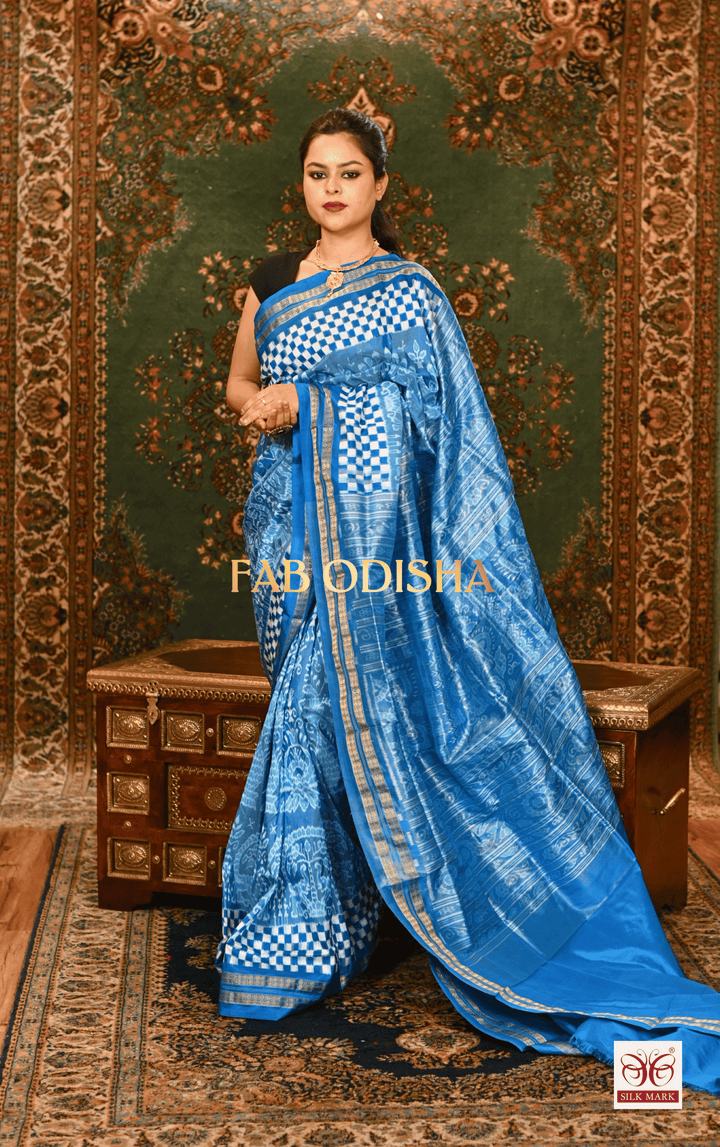 TARA TEJAS EXCLUSIVE SAMBALPURI PURE HANDLOOM SILK  TISSUE ANCHAL SAREE