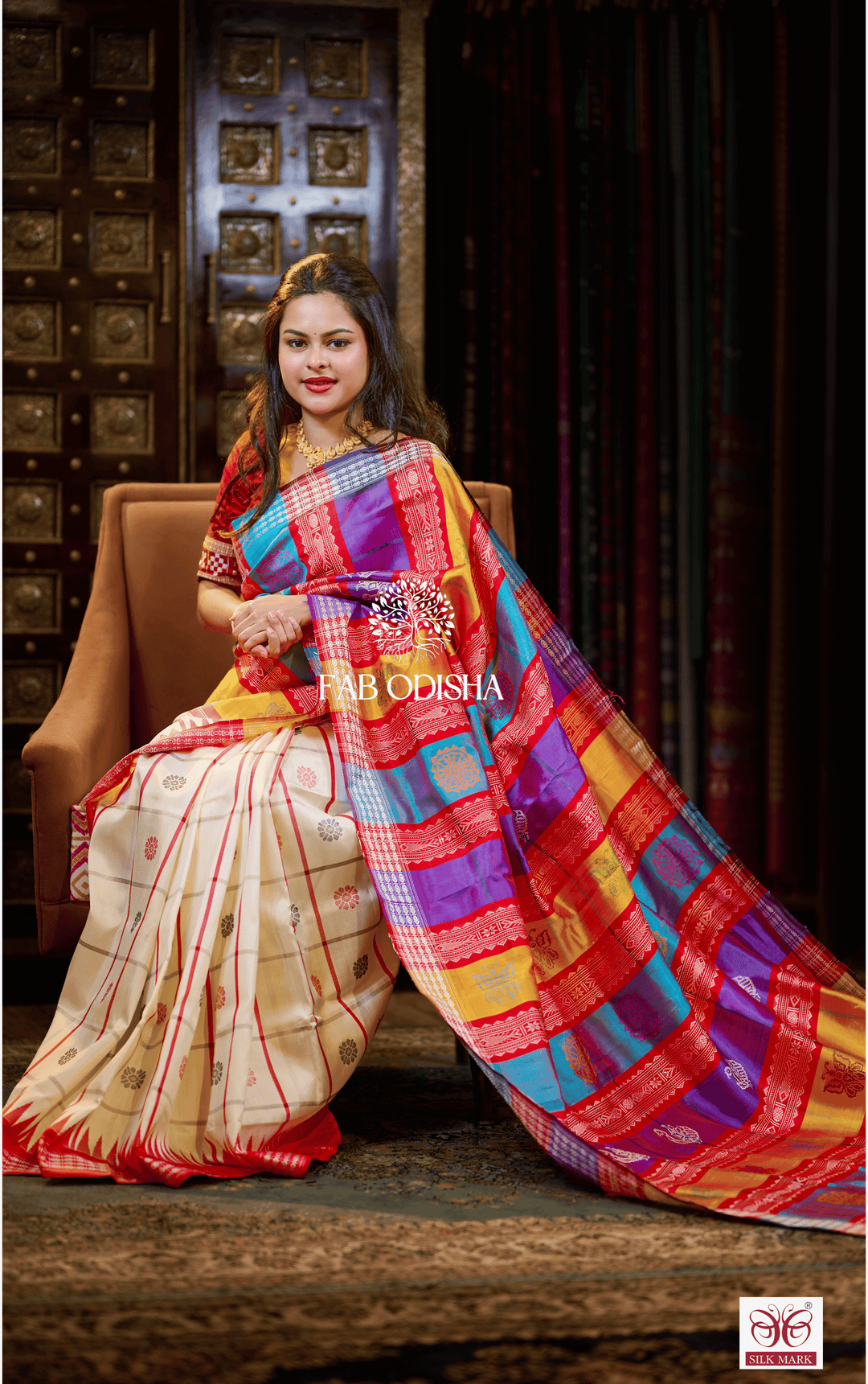 BANI THANI BERHAMPURI DOUBLE AANCHAL PURE SILK PATTA SAREE