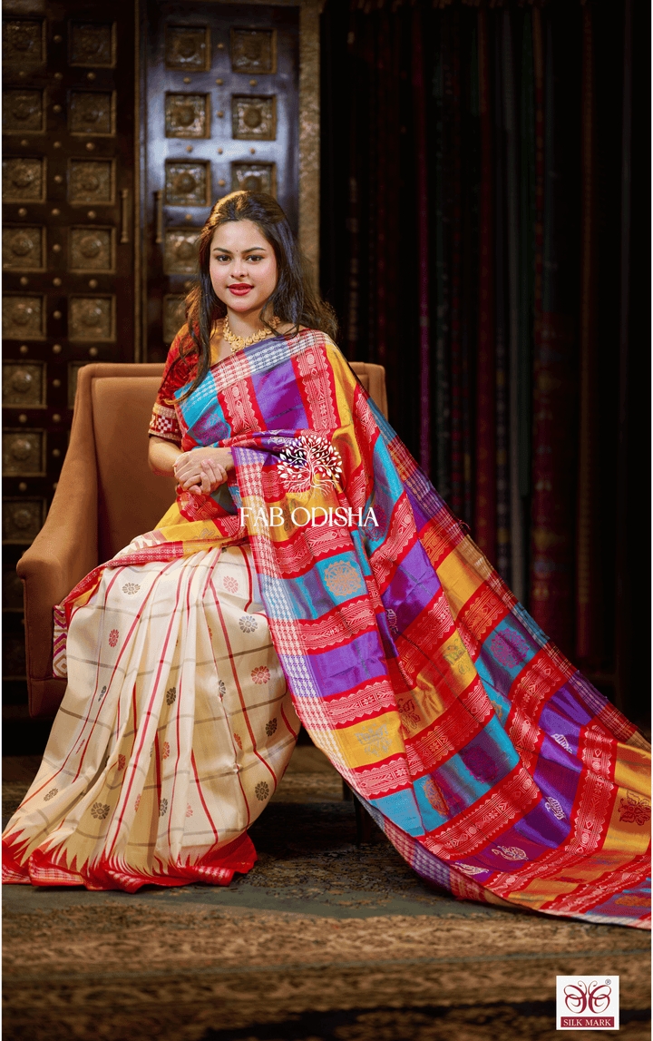 BANI THANI BERHAMPURI DOUBLE AANCHAL PURE SILK PATTA SAREE