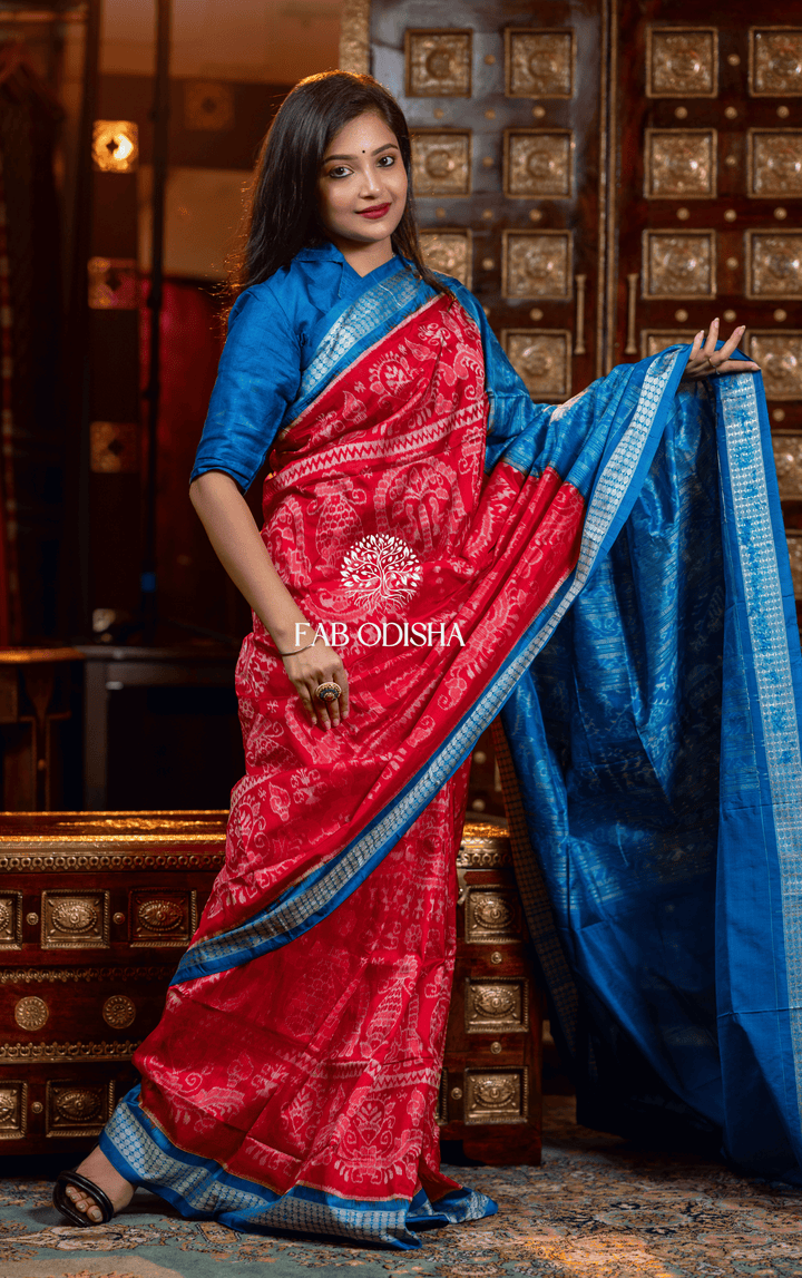 DEVYANI VAMIKA EXCLUSIVE SAMBALPURI HANDLOOM PURE SILK ANCHAL SAREE