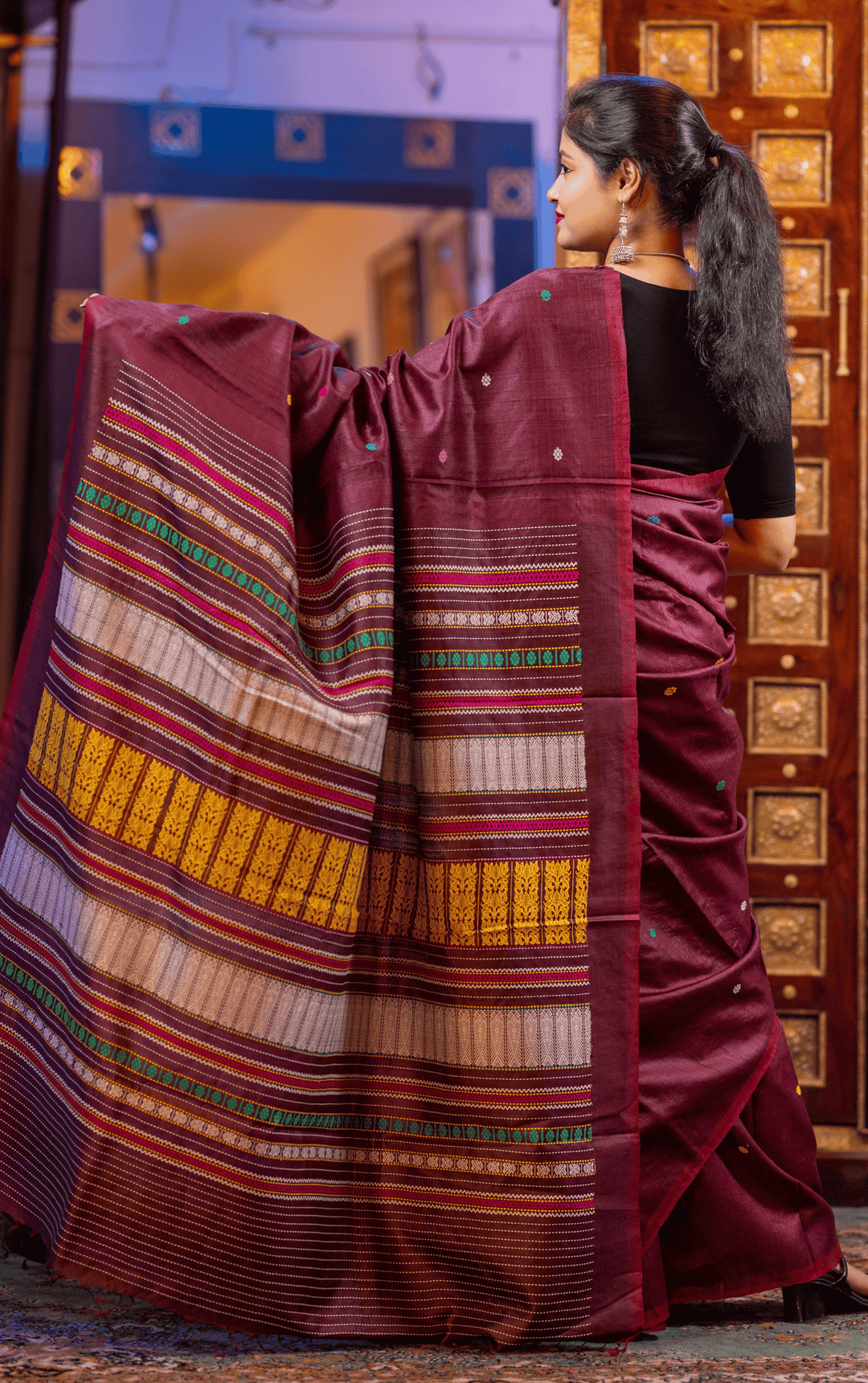 VASTRA KALPANA WEAVE WHISPER DESIGNER FINE TUSSAR SILK SAREE