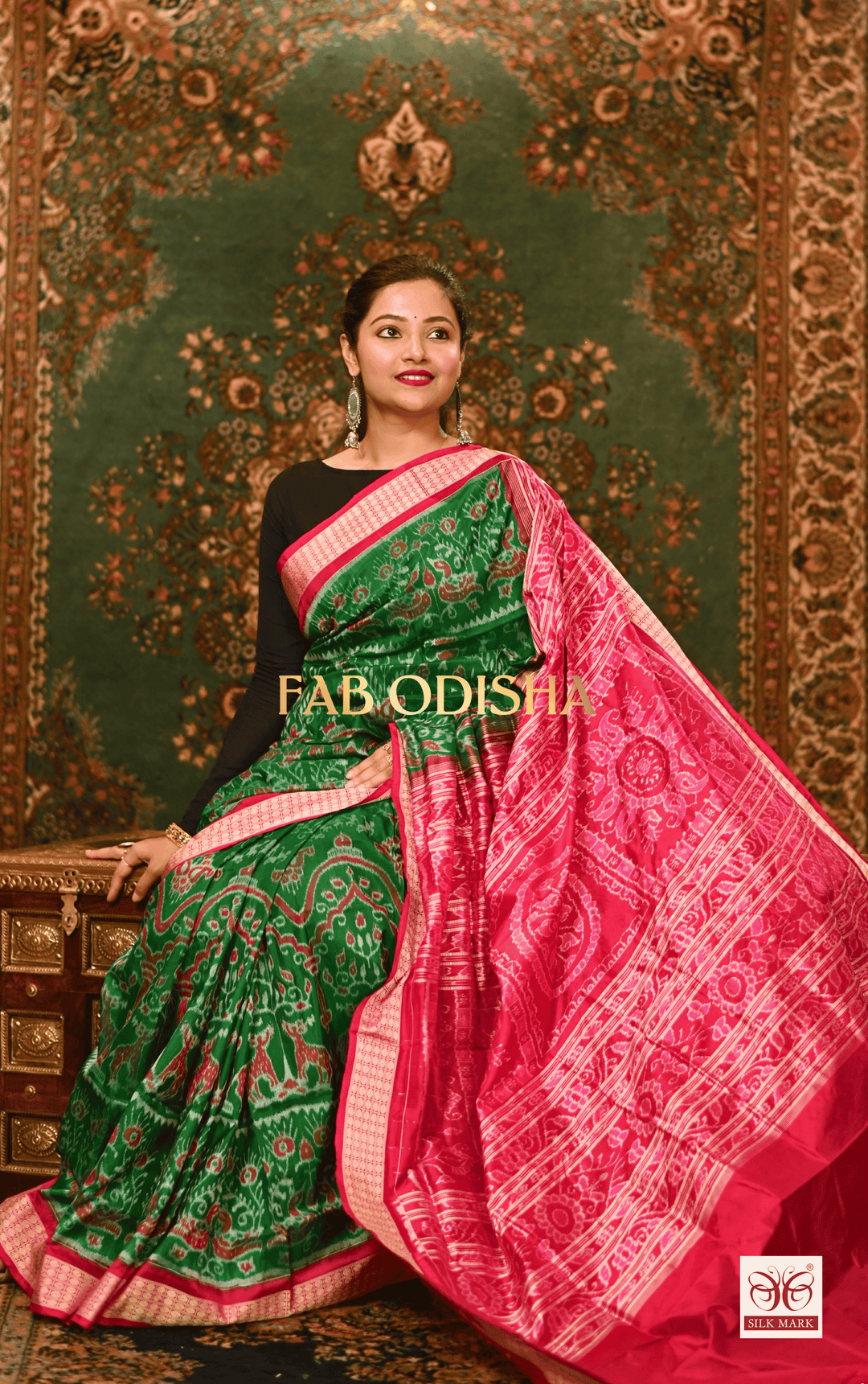 KOEL KUM KUM LUXE SAMBALPURI HANDLOOM PURE SILK SAREE