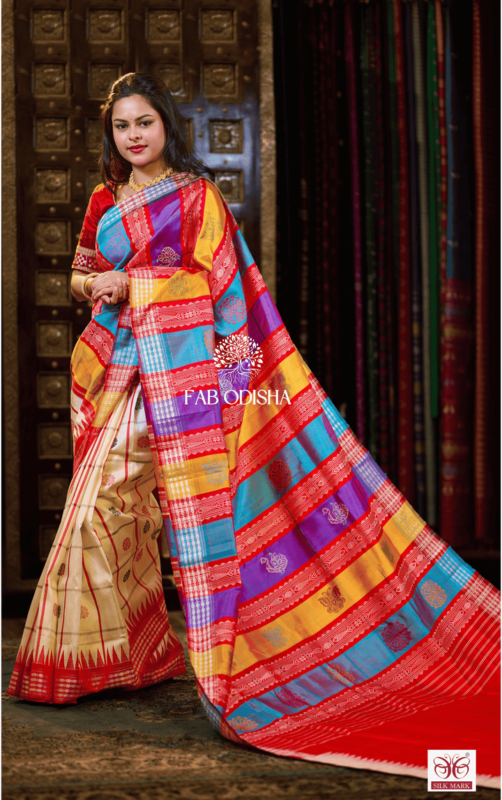 BANI THANI BERHAMPURI DOUBLE AANCHAL PURE SILK PATTA SAREE