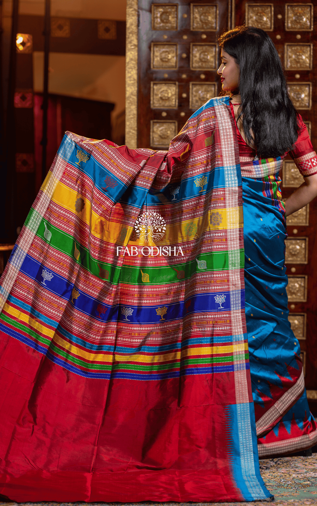 DIVINE DRAPES BERHAMPURI DOUBLE AANCHAL PURE SILK PATTA SAREE