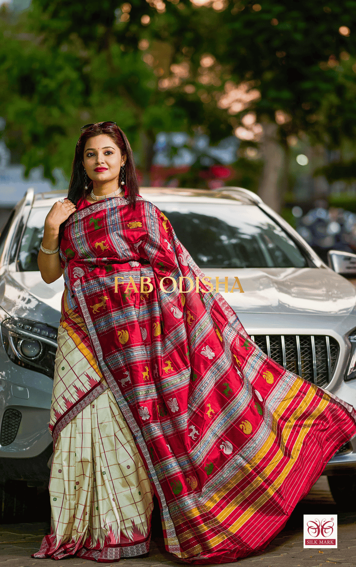 PARINITA DEVYANI LUXURIOUS BERHAMPURI DOUBLE AANCHAL PURE SILK PATTA SAREE