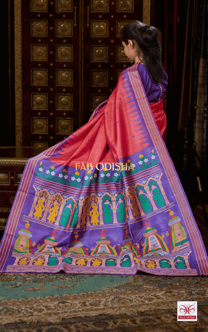 SHREE MANDIR THEME SARI OPULENCE MASTER WEAVE SUPER FINE TUSSAR SILK SAREE