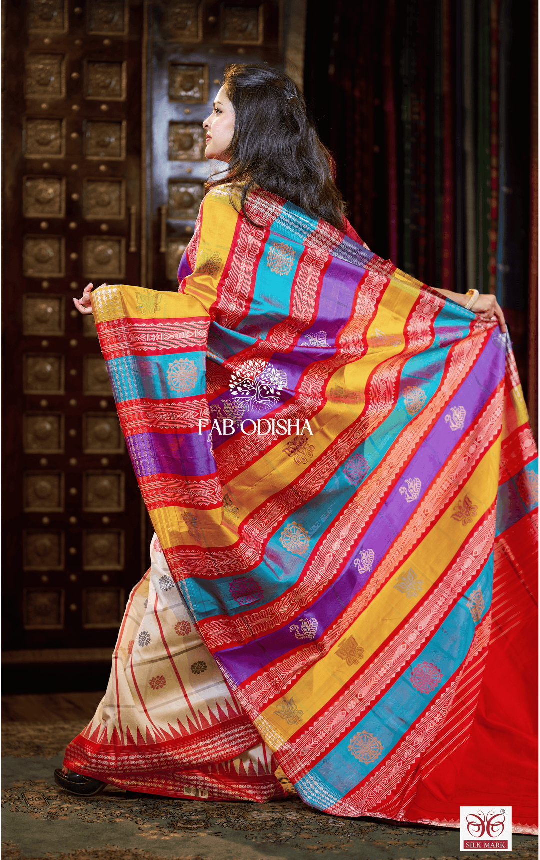 BANI THANI BERHAMPURI DOUBLE AANCHAL PURE SILK PATTA SAREE