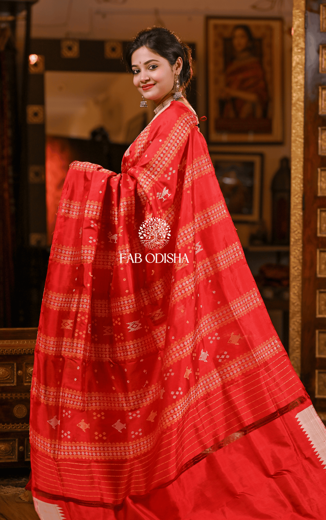 SATI SAVITRI BERHAMPURI DOUBLE AANCHAL PURE SILK PATTA SAREE