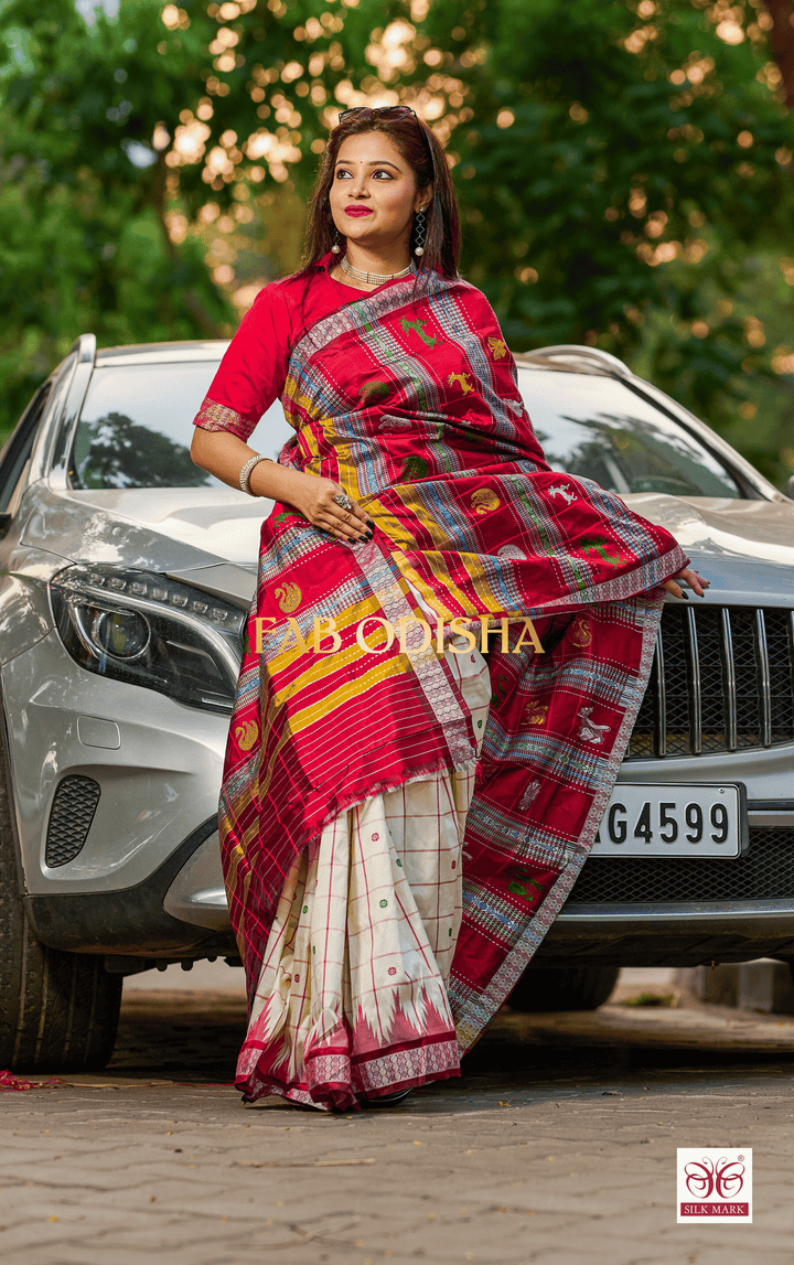 PARINITA DEVYANI LUXURIOUS BERHAMPURI DOUBLE AANCHAL PURE SILK PATTA SAREE