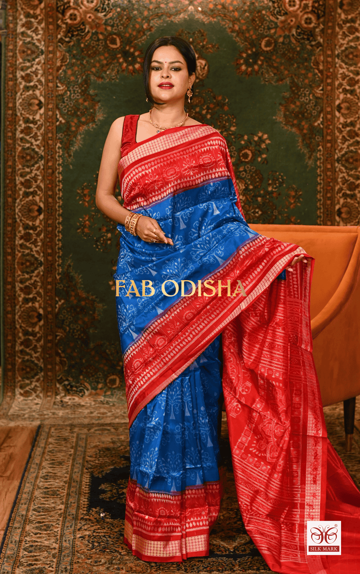 KALPAVRIKSHYA TREE OF LIFE EXQUISITE SAMBALPURI PURE HANDLOOM SILK SAREE