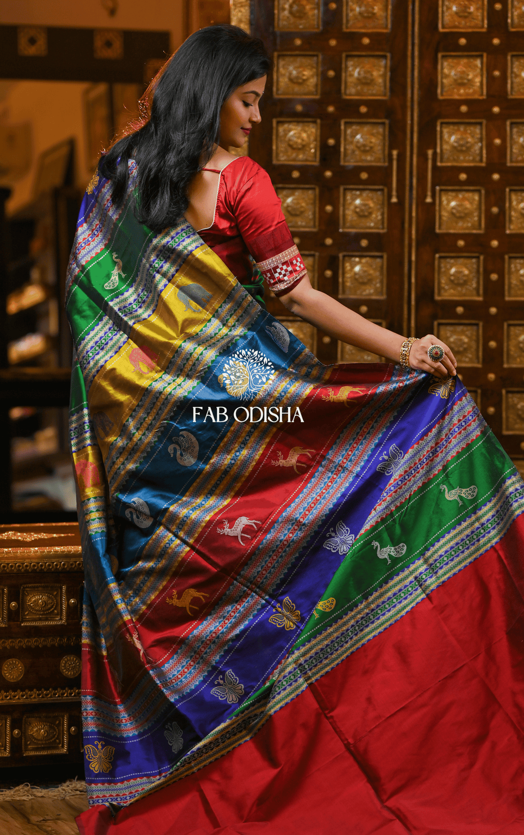 NIRVANA BERHAMPURI DOUBLE AANCHAL PURE SILK PATTA SAREE