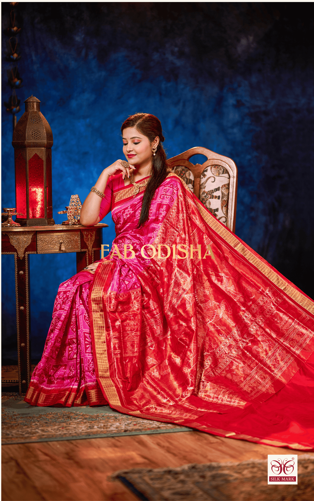 PANKHUDI GULABI DOLI BARAAT AANCHAL SAMBALPURI HANDLOOM PURE SILK TISSUE SAREE