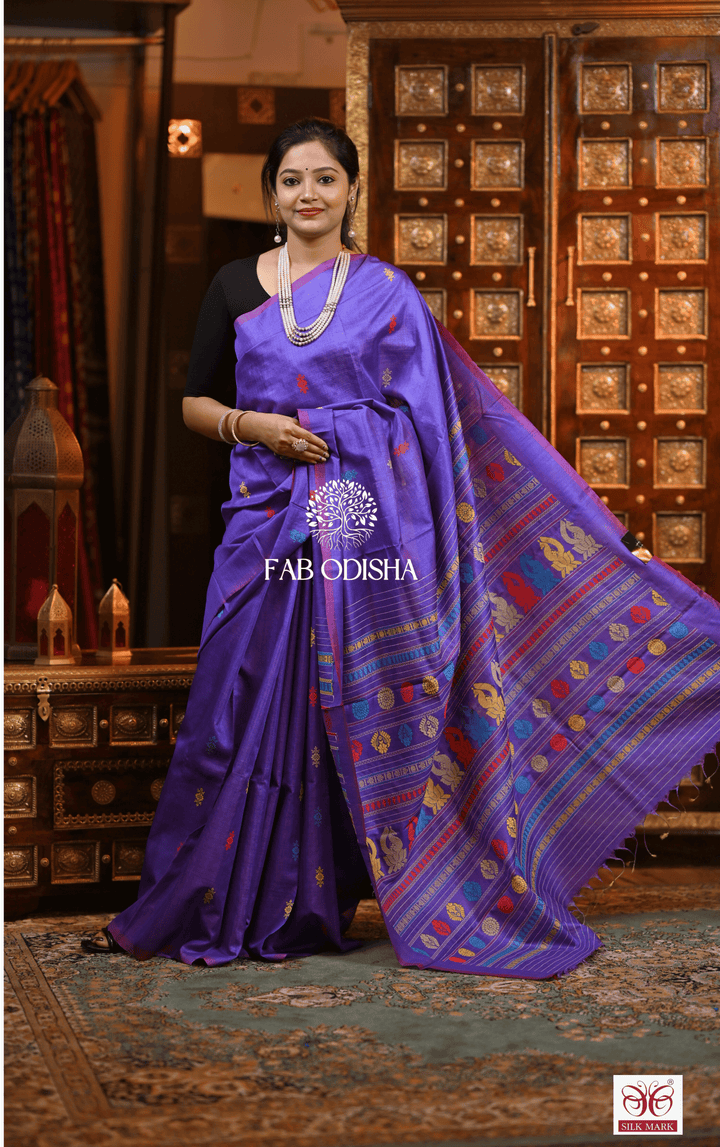 MANOHARA THREADS OF TIME DESIGNER FINE TUSSAR HANDLOOM SILK SAREE