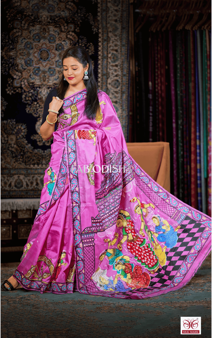 KONARK MAHOTSAV THEMED PATTACHITRA PURE SILK SAREE