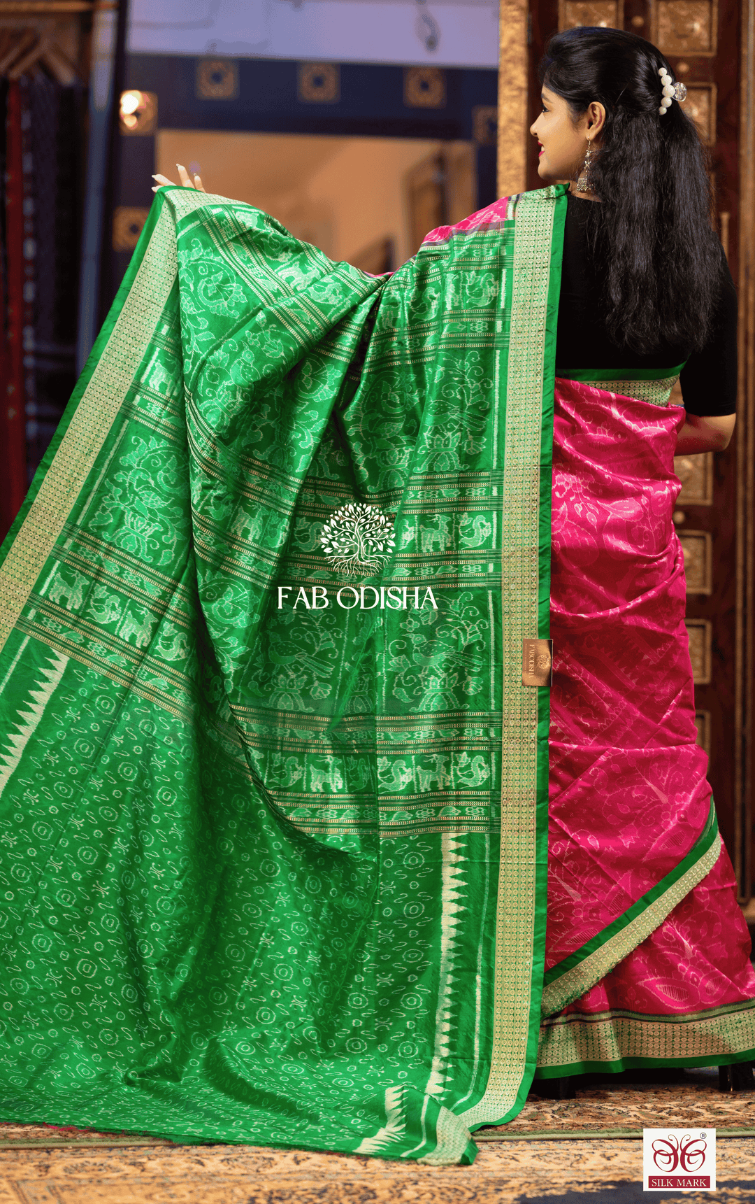 RAGA HAMSADHVANI SAMBALPURI HANDLOOM PURE SILK SAREE