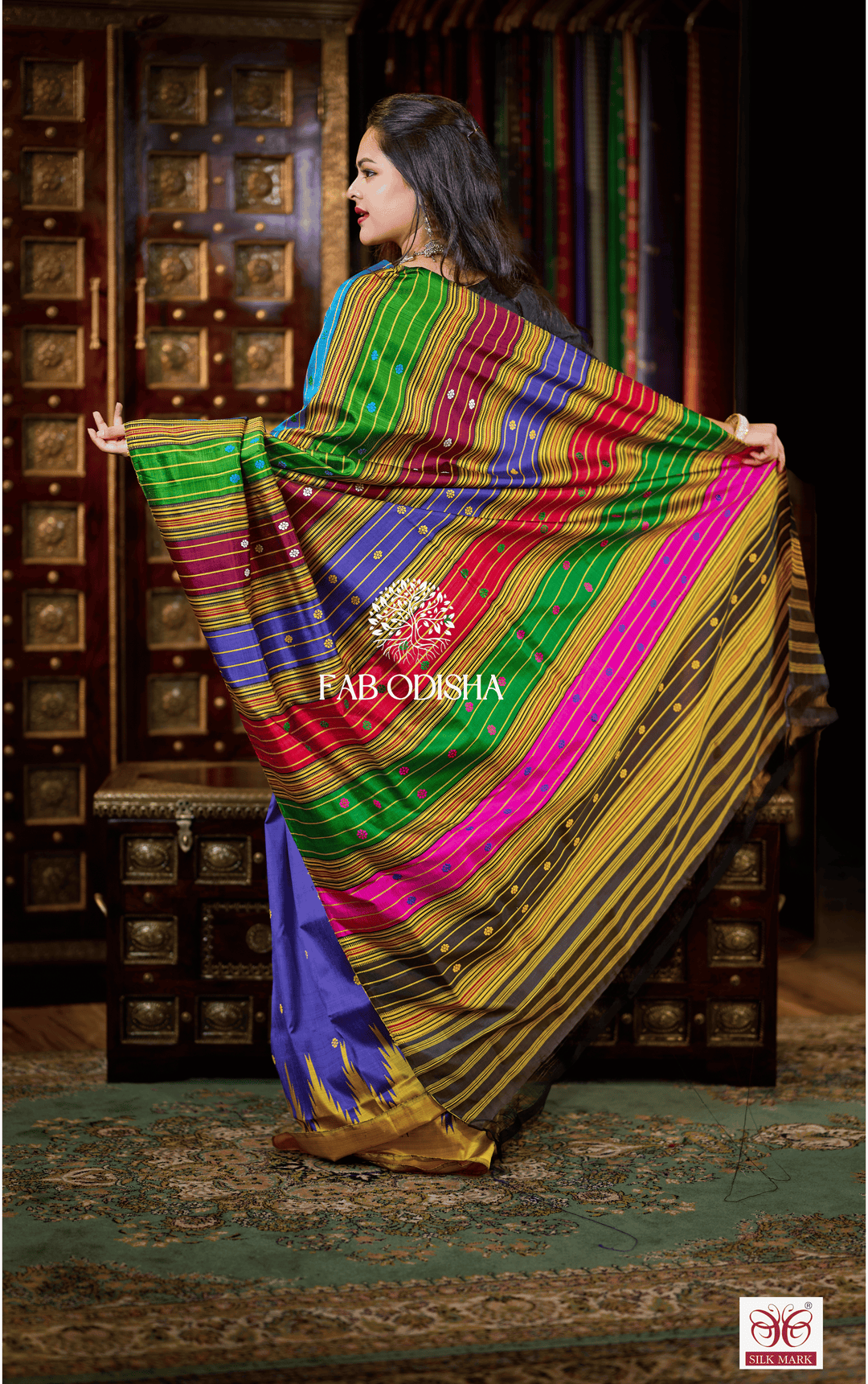 TEJASVI SURABHI BERHAMPURI DOUBLE AANCHAL PURE SILK PATTA SAREE