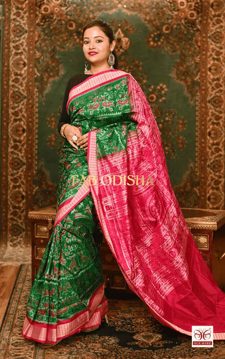 KOEL KUM KUM LUXE SAMBALPURI HANDLOOM PURE SILK SAREE