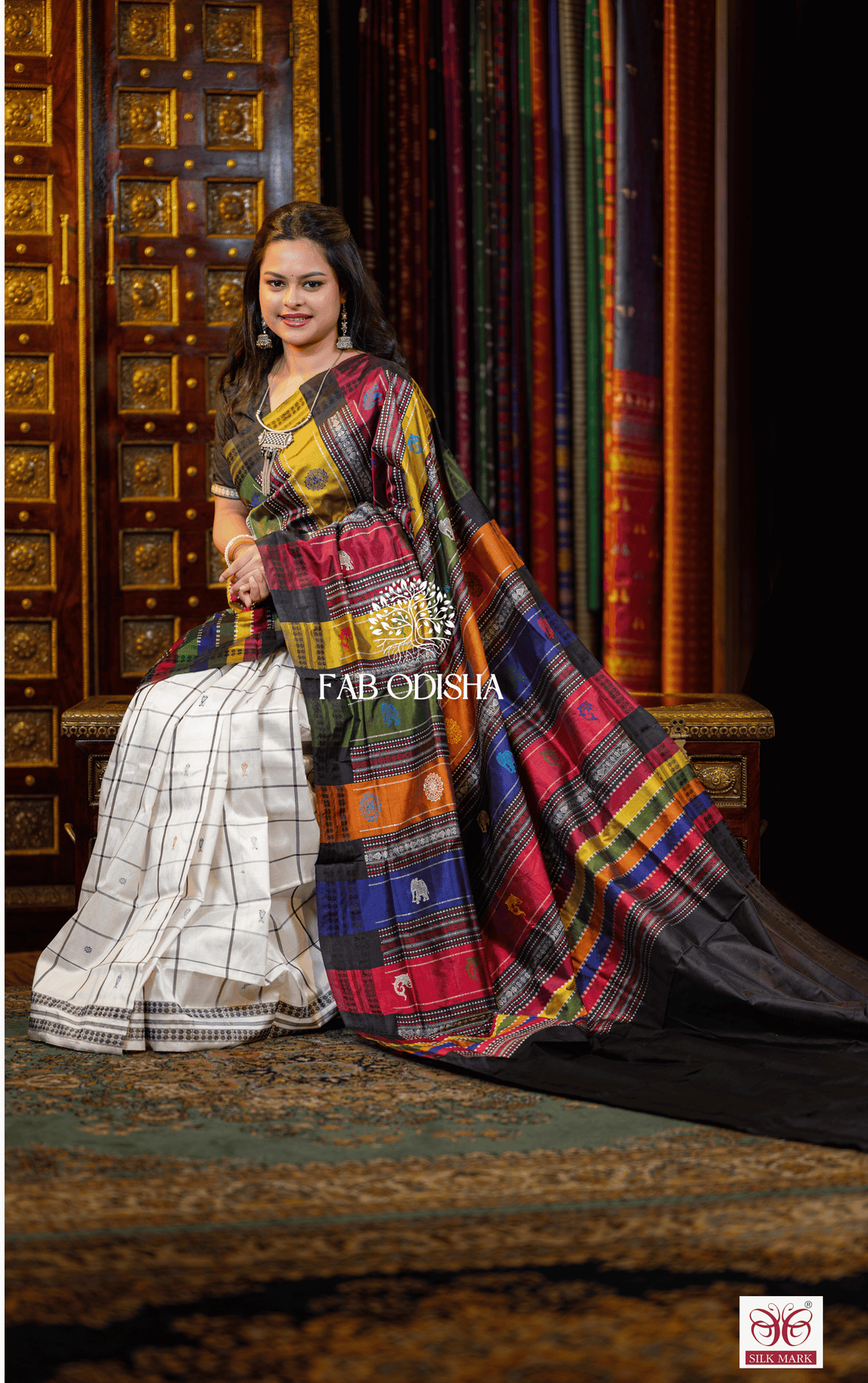 REGAL VASTRA VANDANA BERHAMPURI DOUBLE AANCHAL PURE SILK PATTA SAREE