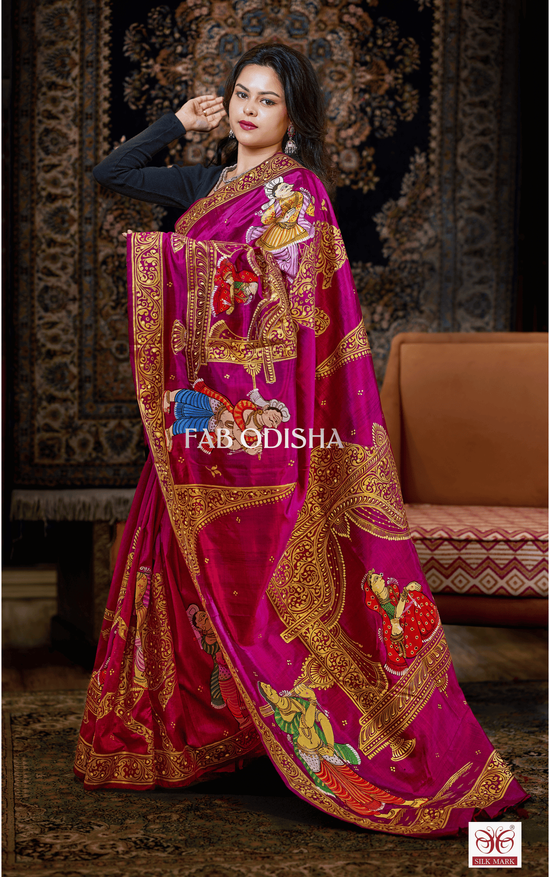 MESMERISING DOLI BARAAT THEME PATTACHITRA PURE SILK SAREE