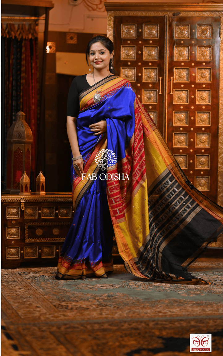 “NEEL-PARI EKAMRA TRAILS" MULBERRY HANDLOOM SILK SAREE