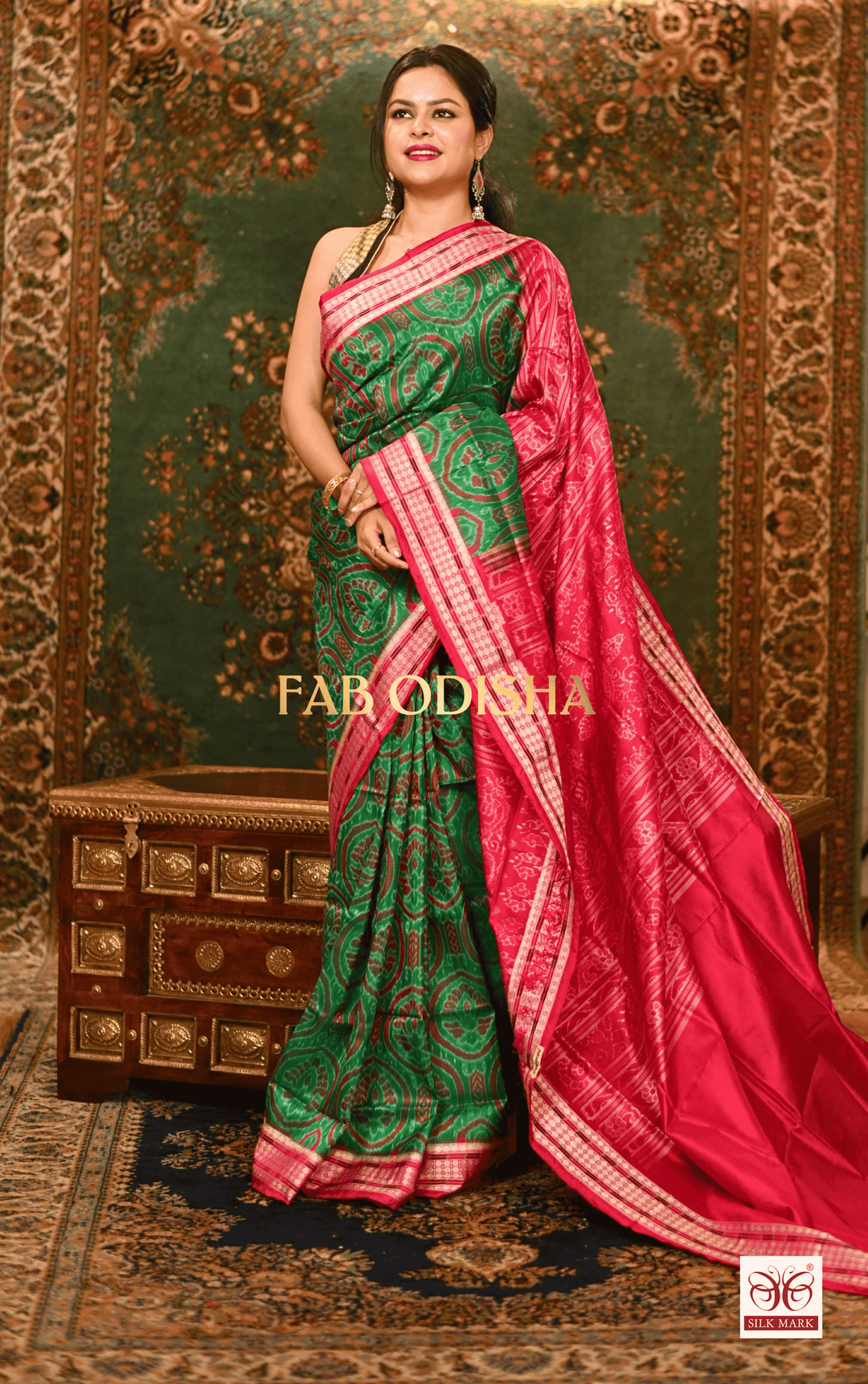 MADHUBALA LUXE SYMPHONY EXCLUSIVE SAMBALPURI PURE HANDLOOM SILK SAREE